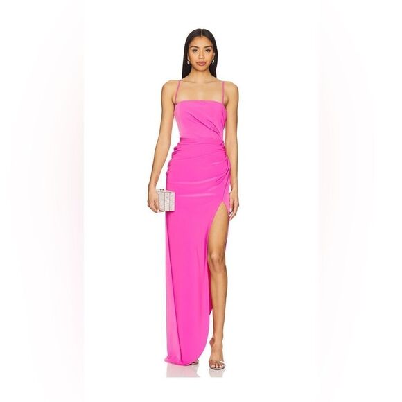 Lovers And Friends Sabrina Maxi Pink Dress Gown Size - Picture 3 of 10